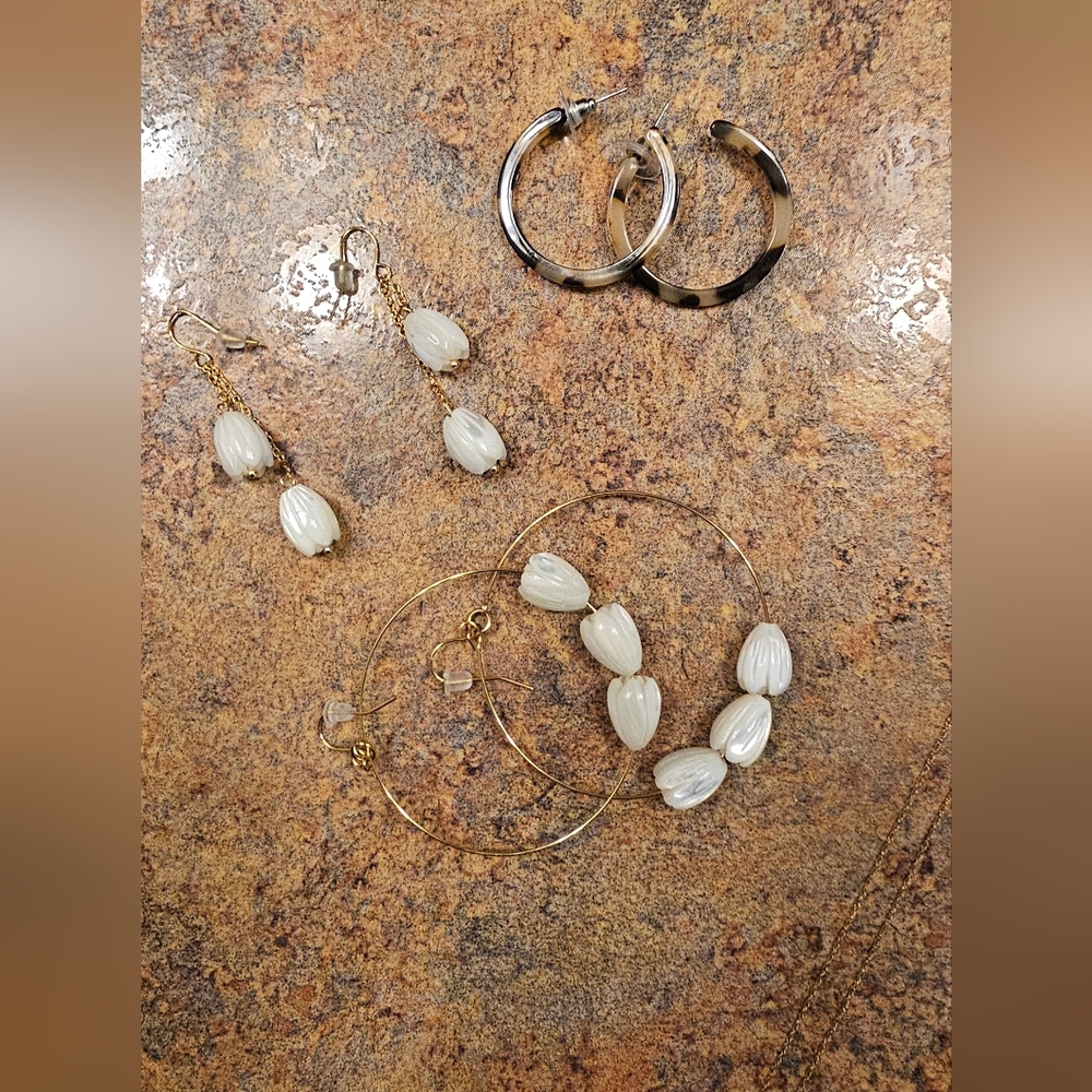 Elegant Gold and White Jewelry Set